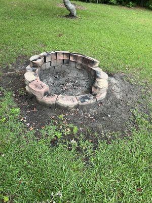 Shocking. Tenants removed our tree edgers to build themselves a nice firepit in the middle of the backyard.