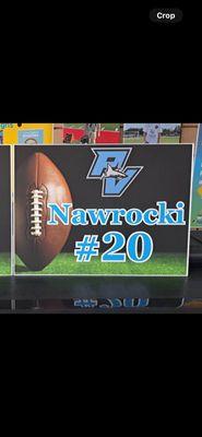 Let us print your sports players outdoor yard signs! We can custom design one for you!