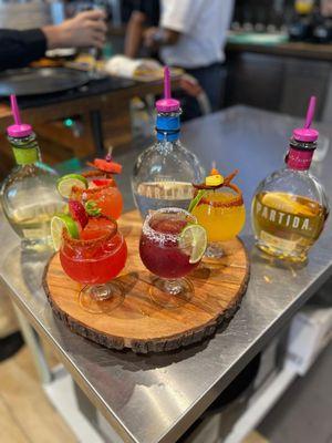 Margarita flights prickly pear May mango strawberry watermelon