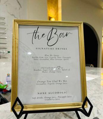 Our wedding signature drinks