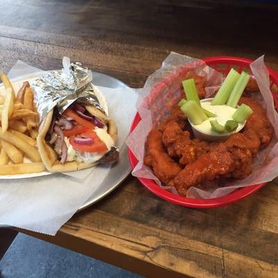 Buffalo fingers and a Gyro