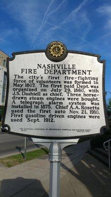 Nashville Fire Department Historical Marker