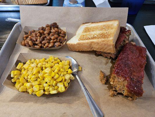 Homestyle meatloaf with the most amazing sides!