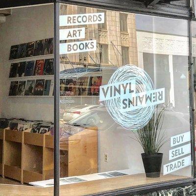 The front window of Vinyl Remains.