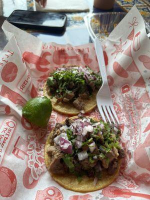 Lengua street tacos ($3/each, corn)