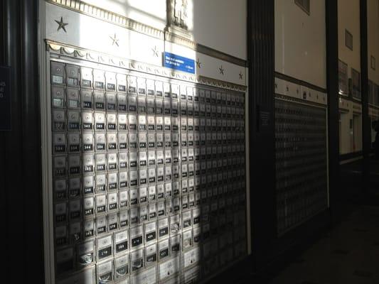 Sun highlights some of the post boxes.