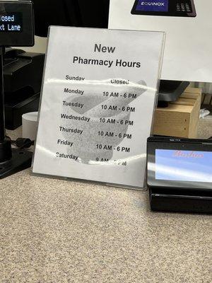 New Pharmacy Hours!