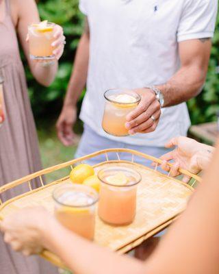 Picnic movie night with sample signature cocktails