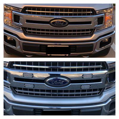 Before and After Rear - Had Blue / Amber LED Strobes Mounted on the Front Grille