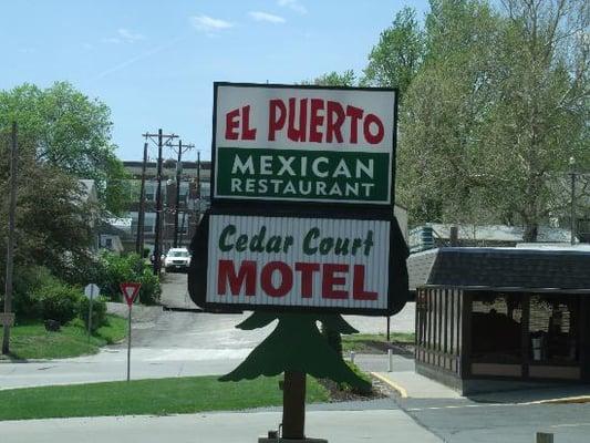 Look for this sign on Hwy 24 as you enter Clay Center from the East.  It's part of the Cedar Court Motel