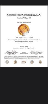 Jcaho Certificate, We are Jcaho Certified for quality of care.