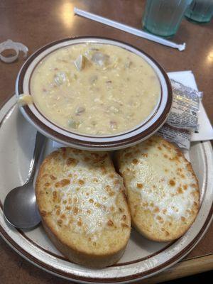 Soup and garlic bread special