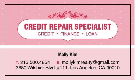 -CREDIT REPAIR BANK-  3680 Wilshire Blvd #111  Los Angeles , CA 90010  Tel:213-500-4854  EM:Mollykimrealty@gmail.com