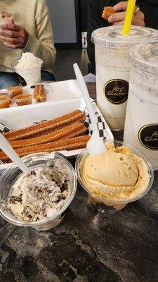 Churros, horchatta, ice cream