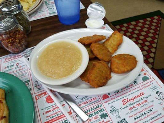 Soggy and greasy potato "pancakes"