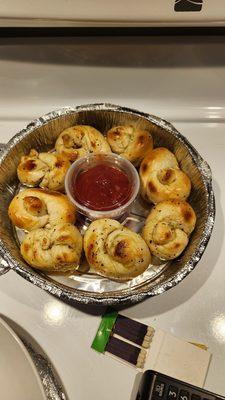 Garlic knots.  I could barely tear them apart.