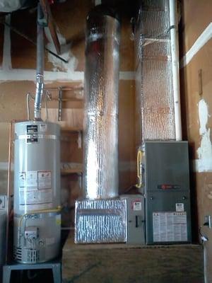 TRANE 95% AFUE and water heater install