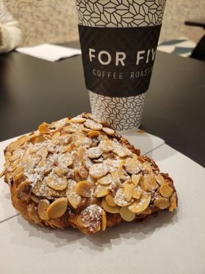 Almond croissant and americano