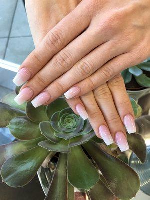 Acrylic pink and white ombré