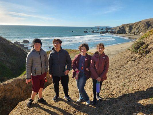 Middle School students on their overnight trip to a state park.