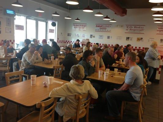 Packed today at Five Guys