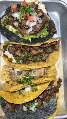 From top to bottom: Vampiro de Fajita, Chile Relleno Especial, Taco de Carnitas, Copy Especial