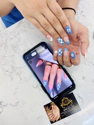 VIP Customer!  We custom designs any nails
Call 850-233-1111 for your next appointment