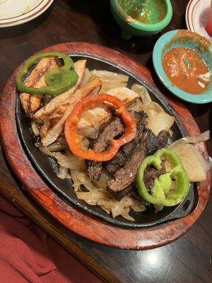 K-Machos Fajitas beef and chicken