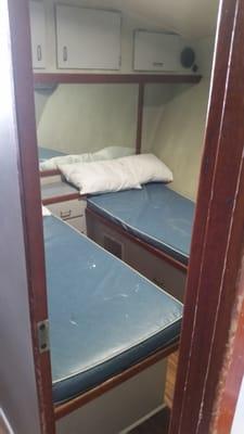 Beds inside the boat