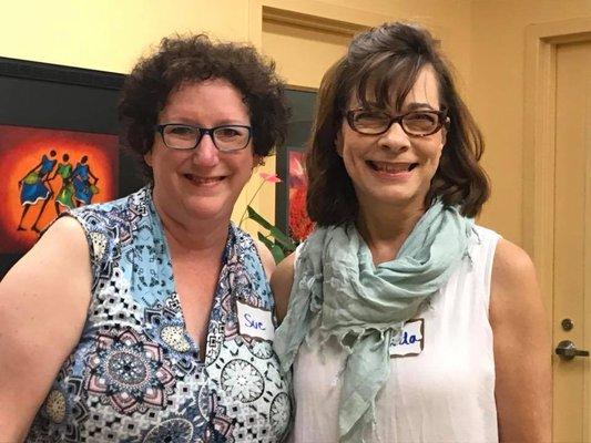 Two of the amazing women at Seattle Reflexology - Sue Gaughenbaugh (reflexologist extraordinaire) and Alida Schuh (divine office goddess).