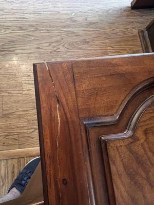 Broken nightstand door