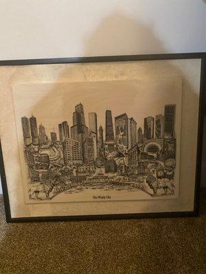 Marble engraving of chicago