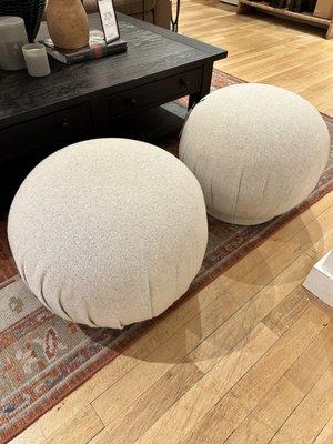 Poufs (they're surprisingly firm and rotate on a central axis)