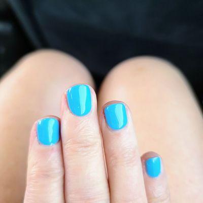 My blue nail color is in honor of my unborn grandson ,  who will be born anytime