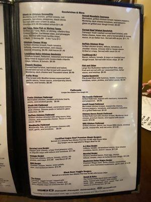 Food menu