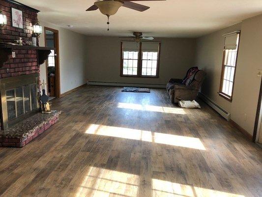 After PT flooring...Mannington Adura flex, dock side sand plank