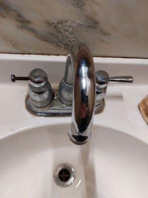 Men's room sink, love the handle mod