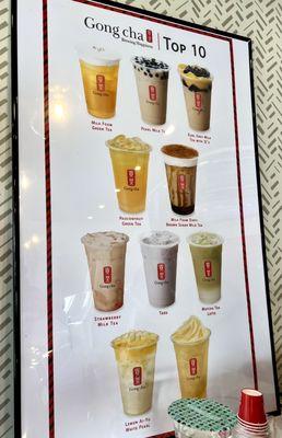 Top 10 menu items poster