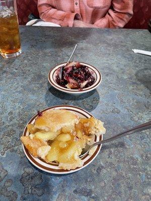 Apple and Blackberry cobblers