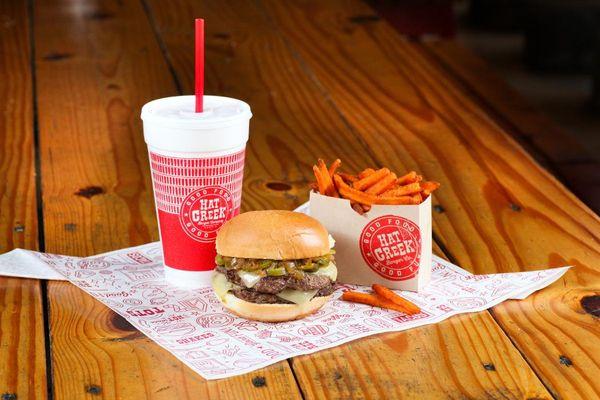 The Southwest Burger and Sweet Potato Fries