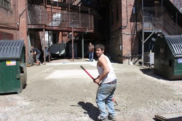 Behind the Russian Lady and, the Rocking Horse Saloon in Hartford, MTR, LLC removed 216 tons of contaminated soil.