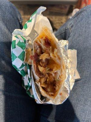 Bacon breakfast burrito