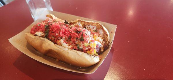 Elote dog.