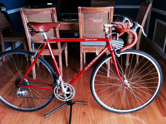 1985 Super Le Tour - tuneup, leather bar tape