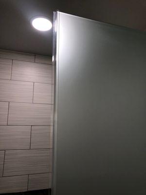 Inside shower door