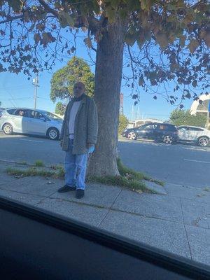 This man harassed me for sitting in my car. Yelled at me. Then flipped me off as I drove away.