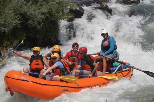 Trevor did a great job guiding us through the rapids!