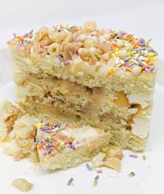 Vanilla And Almond Toffee Birthday Cake