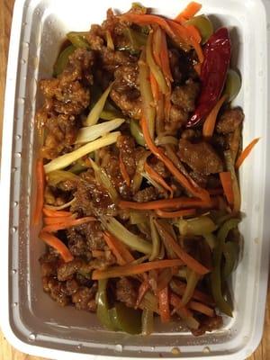 "Crispy shredded beef"