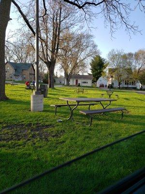 Pretty soon all these tables will be filled up and great food will be eaten! Best place to get a burger!